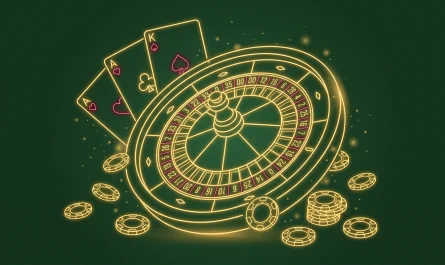 Betelli canlı casino rulet ve oyun kartları neon illüstrasyon